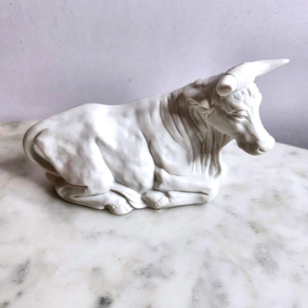 Homco Bull Cow Figurine Statue Nativity Creche Replacement Figure White